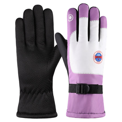 Winter Ski Gloves Motorcycle Warm Fleece-Lined Thickeneded Cycling Waterproof Windproof Cold Anti-Slip Rainproof Outdoor Gloves