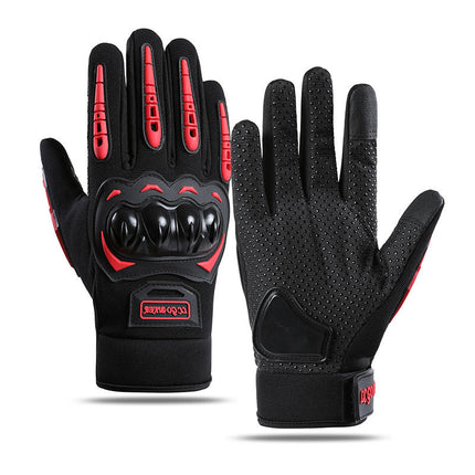 Outdoor Cycling Motorcycle Racing Motorcycle Gloves Touch Screen Anti-Fall Anti-Slip Protective Men's Spring and Summer Full-Finger Breathable
