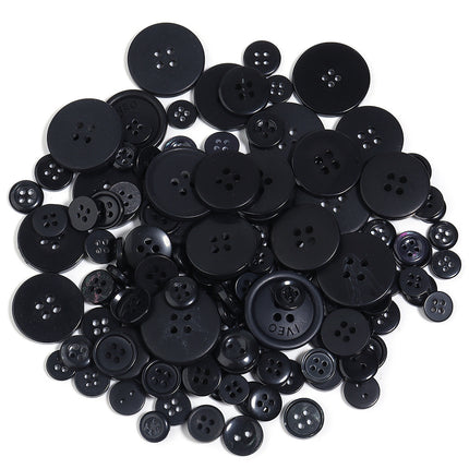 Resin round four eye color buttons handmade DIY mixed buttons making button painting button flower material bag