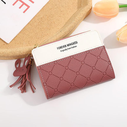 Cross-Border New Small Wallet Women's Short Zipper Wallet Student Korean Version Coin Purse Card Holder Multi-Function Bag