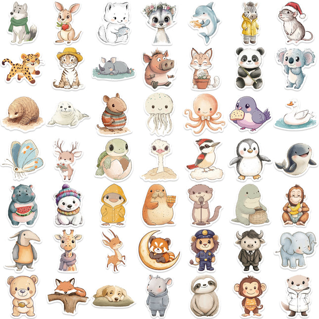 50 sheets Comfortable Animal Logo Graffiti Stickers Cross Border Cartoon Waterproof Toy Stickers Decorative Computer Phone Case