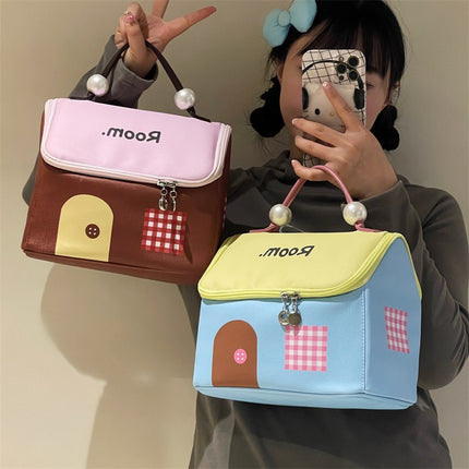 Cosmetic Bag Large Capacity Cute House Bag Portable Toiletry Bag Travel Storage Business Travel Makeup Storage Bag