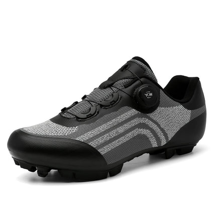 Road Mountain Men's and Women's Locked Bicycle Lockless Shoes Hard Sole Spinning Bicycle Riding Shoes Gym Black
