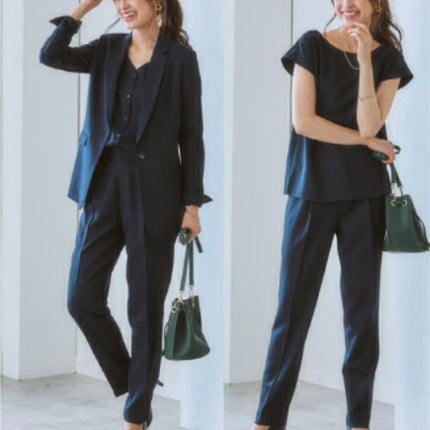 Japanese Style 2026 Small Suit Set, Korean Version, High-End British Style, Casual Spring and Autumn New Suit Vest Three-Piece Set for Women
