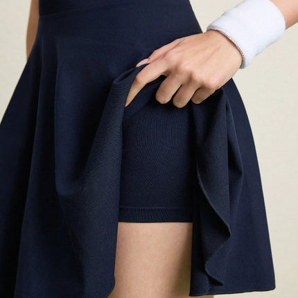 Tennis Skirt Sports Women's Badminton Skirt Halter Neck Beautiful Back Design Sexy Quick-Dry Breathable Anti-Exposure Dress Set
