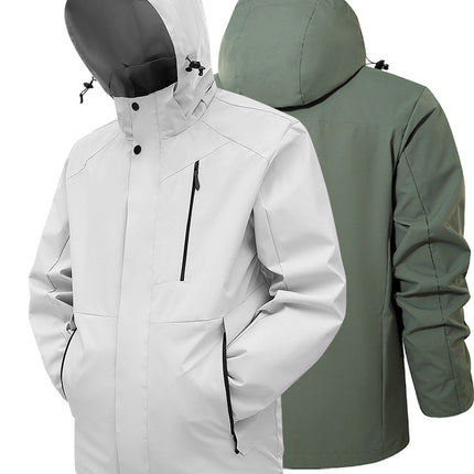 Couple Monomer Charge Clothes Women's Spring and Autumn Outdoor Windproof Waterproof Fashion Removable Hat Jacket Jacket Men's 66089N