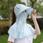 Ice Silk Sky Blue-Sunscreen Hat / Free size