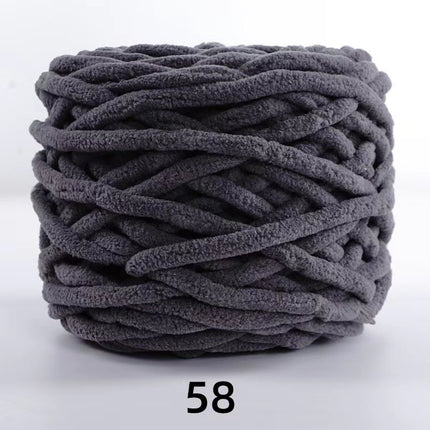 Factory wholesale 100g thick ice strip wool single-strand woven wool ball hook crochet slippers thread self-woven wool ball