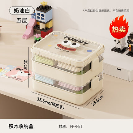 Building Block Storage Box Kidsren's Lego Toy Parts Storage Box Large Capacity Multi-Layer Storage Box with Partitions