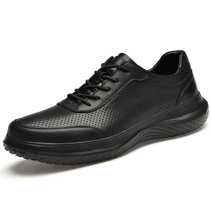 2023 Four Seasons Men's Lightweight Sports Leather Shoes Top Layer Cowhide Wear-Resistant Office Business Casual Leather Shoes