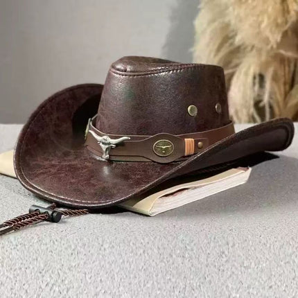 Solid Color Light Board Felt Western Cowboy Hat Outdoor Autum Hat Women's Simple French Hat Men's High-End