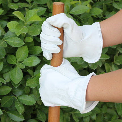 Gardening Pruning and Picking Garden Gloves, Anti-Thorn, Anti-Slip, Wear-Resistant Cowhide Protective Gloves, Handling Work Labor Protection Gloves