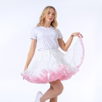 Adult Petticoat Daily Style Ultra-Puffy Nylon Lolita Cloud Petticoat Seamless Marshmallow Violent Puffy Skirt