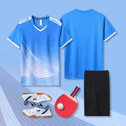 [Zhengxiang Factory Store] Table Tennis Suit Men's and Women's Quick-drying Short-sleeved Sports Training Competition Suit suit