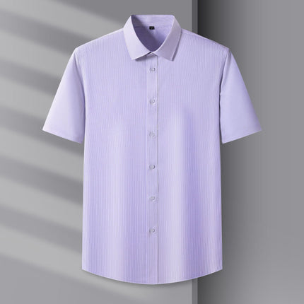 Counter Men's and Women's Summer Natural Modal Short-Sleeved White Shirt, No-Iron, Anti-Wrinkle, High-End Cool Cloud Shirt