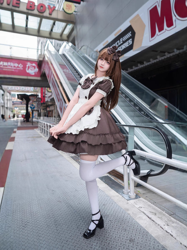 Anime Maid Lolita Soft Girl Skirt Cos Anime Cream Sweetheart Cafe Cute Maid Uniform Suit