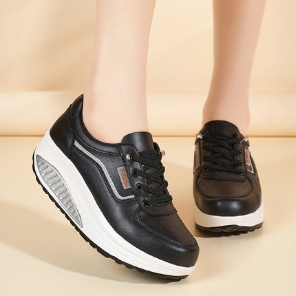 White Shoes for Women, Mother's Shoes, 2025 Spring & Fall New Rocking Shoes, Sports Shoes, Thick-Soled Casual Shoes, Breathable Commuter Shoes