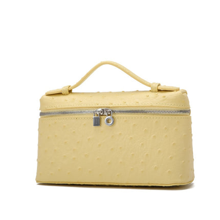 Lp Lunch Box Bag 2025 New First-Layer Cowhide Box Bag High-Quality One-Shoulder Satchel Cross-Body Genuine Leather Women's Bag Cross-Border