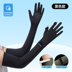 Open back hand mitten [upf50+] - black / One size fits all