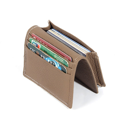 Foreign Trade Top Layer Cowhide Card Bag Coin Purse Lightweight Simple Japanese Style Large Capacity Business Card Bag Certificate Genuine Leather Card Case