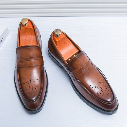 Cross-Border New Four-Season British Simple Soft-Surface Business Formal Leather Shoes Men's Lace-Up Casual Gentleman Office Wedding Shoes