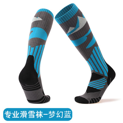 Professional Ski Socks for Men and Women, Towel Bottom, Sweat-Absorbent, Anti-Odor, Thickened Long Socks, Sports Outdoor Warm Socks