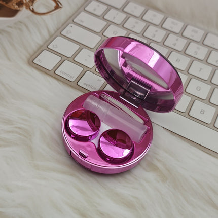 Simple constellation quicksand contact lens case contact lens storage box round companion box coated double box wholesale