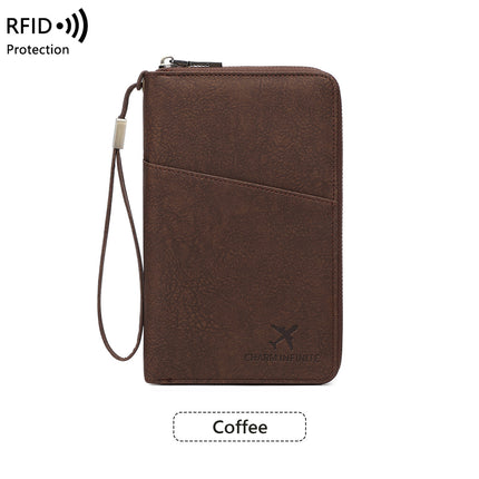 Cross-Border New Rfid Anti-Theft Passport Holder, Stylish and Simple Travel Passport Wallet and Document Organizer