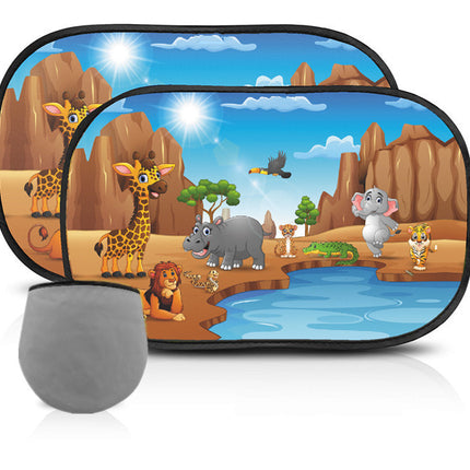 Car Sunshade Cartoon Sun Protection Heat Insulation Sunshade Sunshade Electrostatic Film Side Window Sunshade Car Interior Accessories Summer