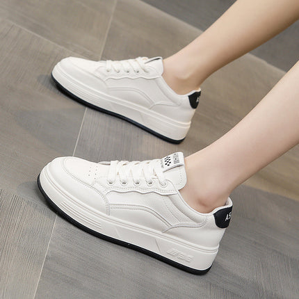 Genuine leather soft bottom comfortable white shoes for women 2024 spring new versatile Korean style low-top casual single-layer shoes for women sneaker