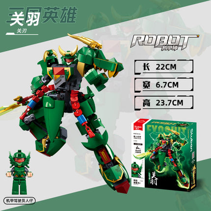 Little Luban Building Blocks Children's Educational Assembled Car Model Transforming Mecha Robot Compatible with Lego Boy Toys