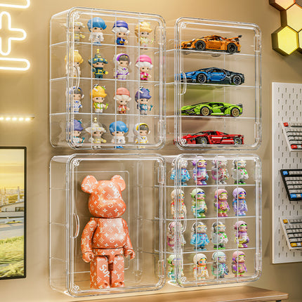 Wall-mounted Bubble Mart Hand-held Storage Box Dustproof Transparent Magnetic Door Blind Box Display Cabinet Grain Display Box