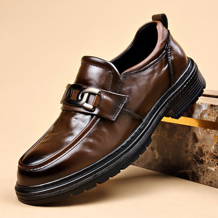 The first layer of cowhide new formal low-top leather shoes men's autumn leather shoes breathable new business casual men's shoes tide