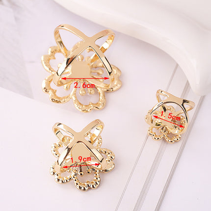 New Flower Pearl Silk Towel Buckle Fashion Coat Knot Buckle Multifunctional Small Square Scarf Shirt Ribbon Bow