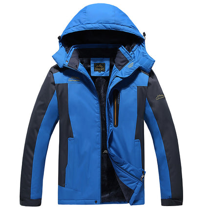 Winter plus size fleece-lined winter jacket outdoor cold-proof foreign trade cotton-padded coat Waterproof warm wear-resistant mountaineering suit mountaineering skiing