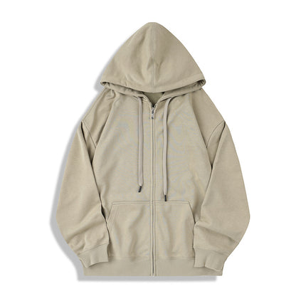 2025 Autumn/Winter 1433 Model 330g Large Version Cvc Terry Simple Solid Color Loose Zipper Hoodie