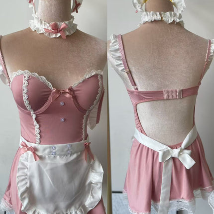 Sexy Lingerie Maid Outfit Cute Japanese Anime Otherworld Restaurant Cafe Work Uniform Long Dress Maid Cosplay Costume