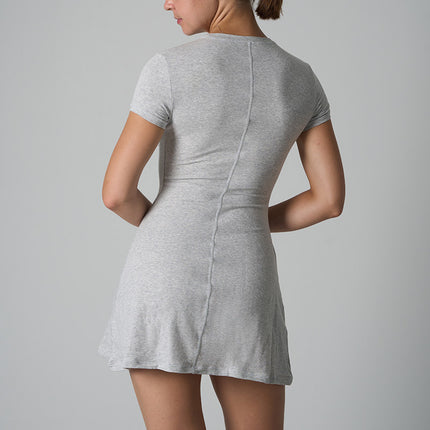 COTTON JERSEY HEART MINI DRESS Love Hollow-out Dress Slim-fit Slim-fit Skirt