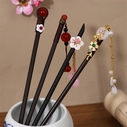 New Year Red Festive Chinese Style Hairpin Palace Style Tassel Walking Hair Hairpin Retro Hanfu Ancient Dress Cheongsam Hair Accessories Women