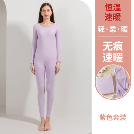 Couple double-sided brushed seamless thermal underwear men and women suit autumn and winter fleece-lined thickened autumn clothes long pants bottoming