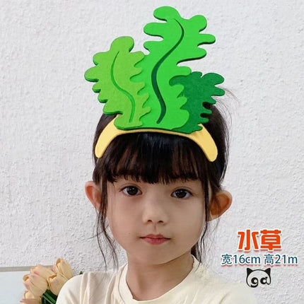 Watching the sky from the well Teaching aids Headwear Props Frog at the Bottom of the Well Cartoon Headgear Open Class Stage Play Children's Day