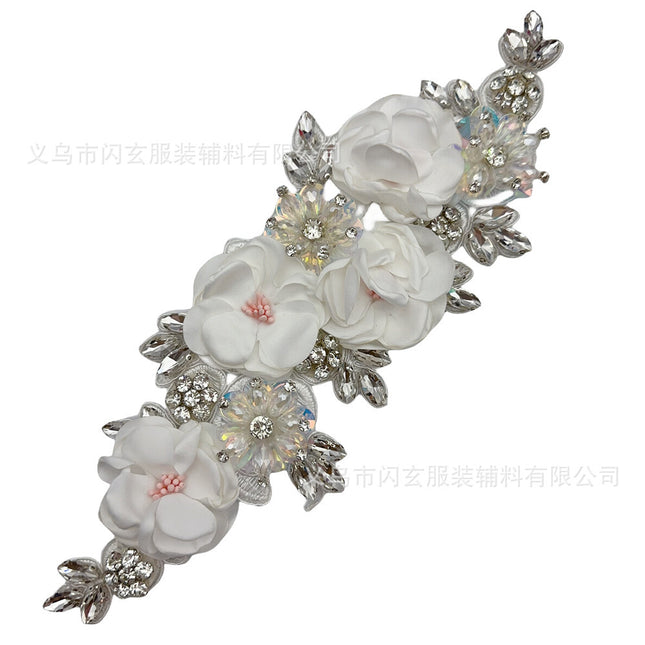 Rhinestone Flower Decoration Dress Wedding Dress