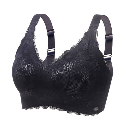 One-Piece Fixed Cup Seamless Bra Without Rims Push-Up Anti-Sagging Breast Reduction Adjustable Sports Large Size Bra