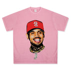 Washed pink short sleeves / S