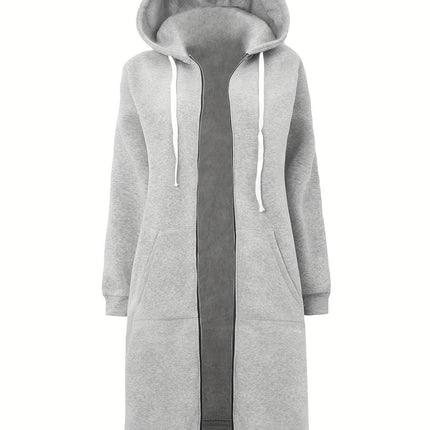 [Pink Plus Size Breathable Hoodie] Plus Size Solid Color