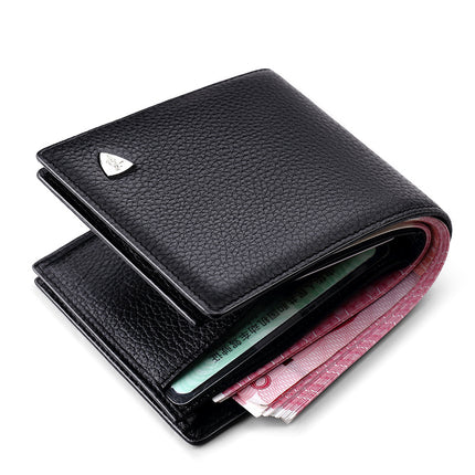 King Paul real cowhide short wallet men's large capacity wallet driver's license set multi-card card bag wholesale