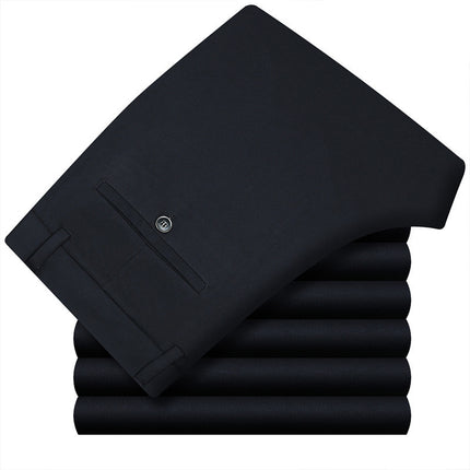 Foreign Trade Specializes in Men's High-Elasticity Loose Plus-Size Suit Pants, Anti-Wrinkle High-Waist No-Iron Business Men's Pants Wholesale