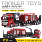 Red alloy car fire trailer with water cannon