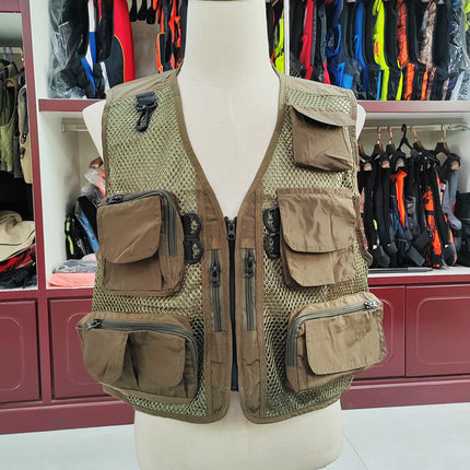 Cross-Border Wholesale Fishing Vest Tactical Vest Mesh Outdoor Breathable Sports Vest Camouflage Tactical Vest