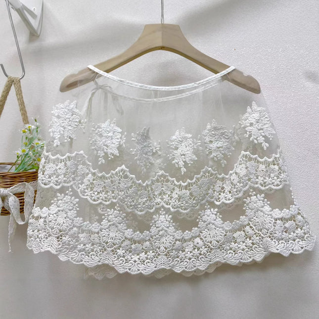 Spring and Summer New Sweet Mori Hollow Solid Color Mesh Small Apron Loose All-match Stacked-up Niche Fashion Skirt